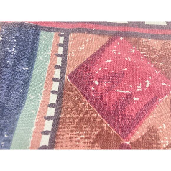 DAN RIVER 2 KING PILLOWCASES BLUE TAN TERRACOTTA KHAKI SOUTHWEST Geometric 80s 9 - Picture 5 of 12